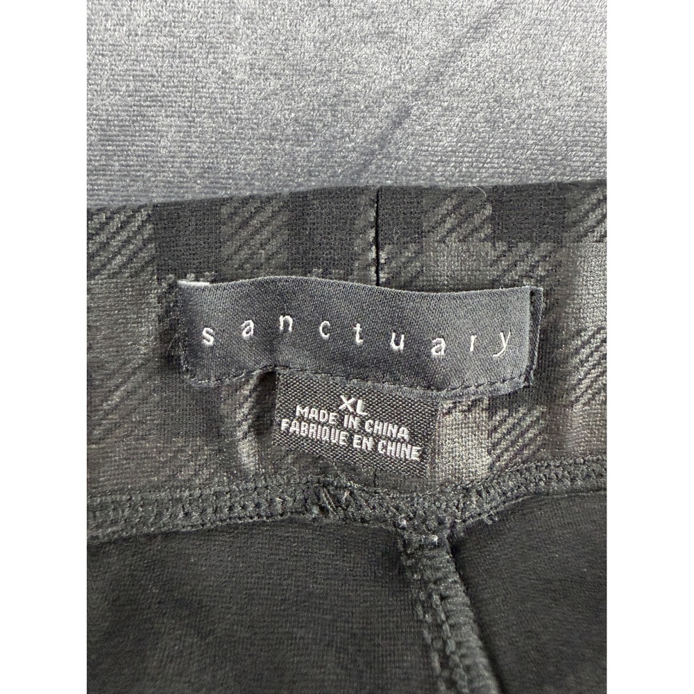 Sanctuary Womens XL Black Plaid Coated Pull On Leggings CP0720K7A Buffalo Check - Picture 5 of 11